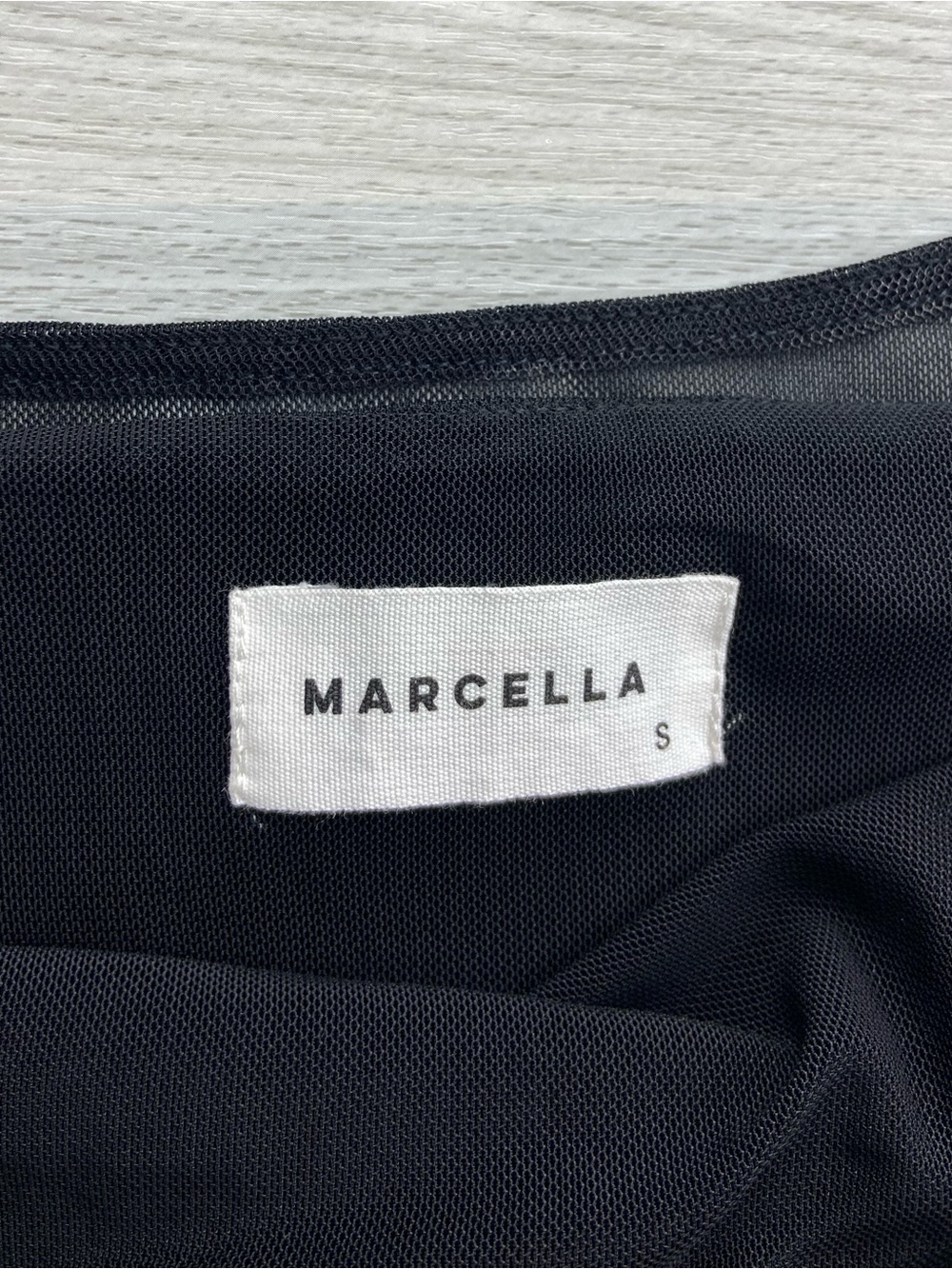 Marcella NYC Parker European Ponte & Luxe Mesh One-Shoulder Top Size Small - Picture 14 of 14
